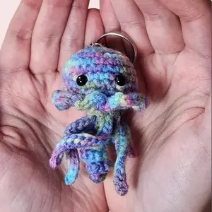 Handmade Crochet Jellyfish Keychain