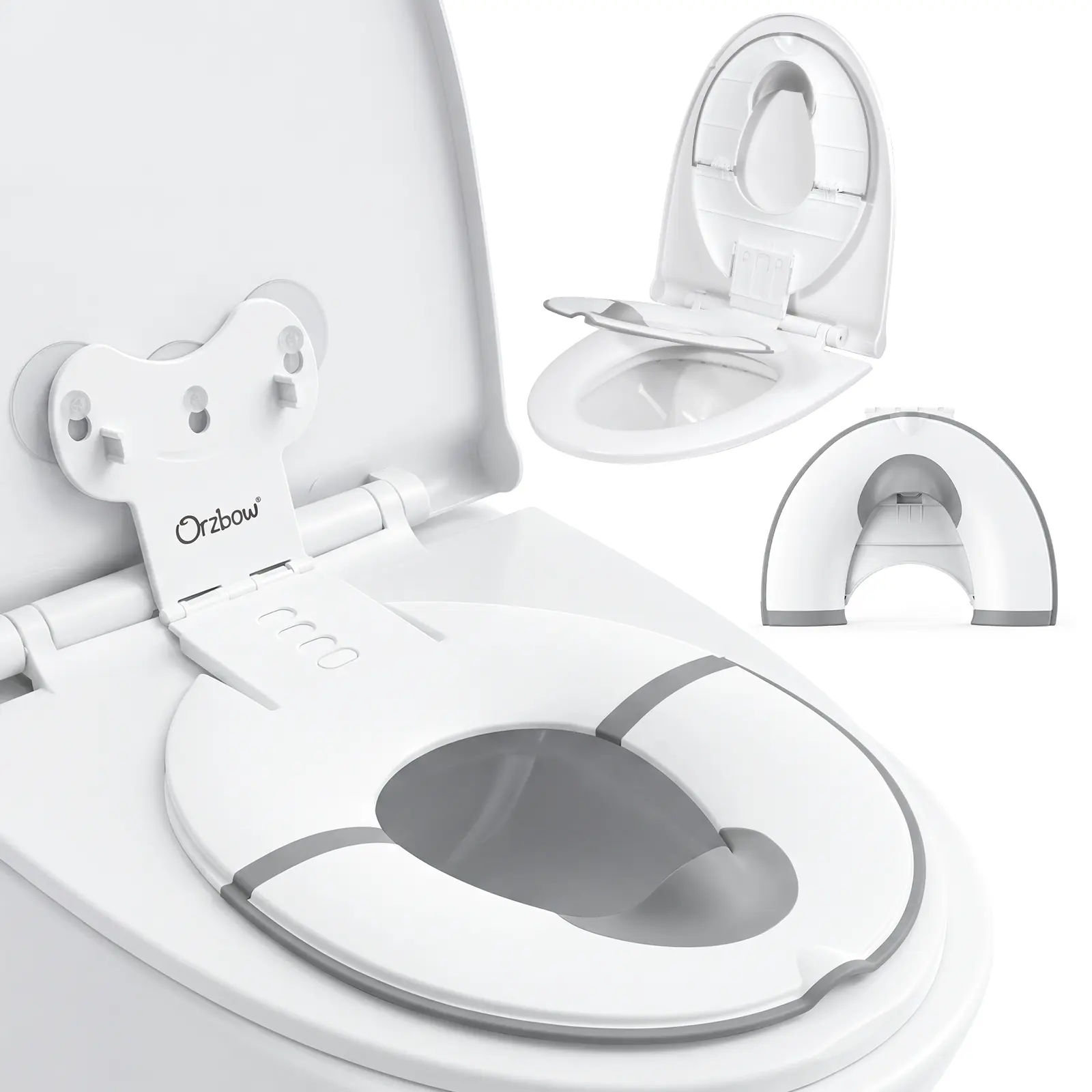 Orzbow Portable Foldable Potty Training Seat for Toddlers, Travel Toilet Seat with Suction Cups, Adjustable & Non-Slip, Fits Most Toilets