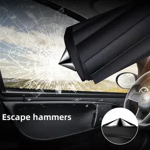 3 Colors Available Portable Automatic Umbrellas Windproof Compact Light Umbrellas Travel Umbrellas with Safety Hammer Umbrellas for Rain and Sun