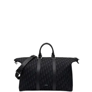 Pre-owned Dior Leather travel bags Luggage Oblique Black (fj032226a5)