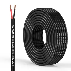 24 Gauge 2 Conductor Electrical Wire 24AWG Electrical Wire Stranded PVC Cord Ox TZMOIK
