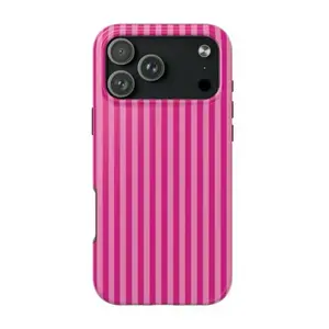 Custom Pink Phone Cases | Aesthetic Pink Striped Phone Cases | Summer Beach-Themed Phone Cases | Preppy-Style Phone Cases | Beach-Themed iPhone 17/16/15/14/13 Cases | Glow-in-the-Dark | Festive | Shock-Resistant | Retro Luxury