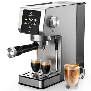 LINKChef 20-Bar Semi-Automatic Espresso Machine, 1300W Professional Maker with Automatic Steam Wand, 40 oz Removable Water Tank, Single & Double Shot Options