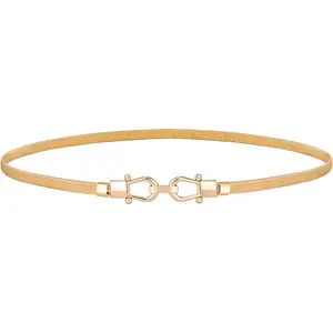 Skinny Metal  Belt for Dress Fashion Waistband Elastic Metal Chain Belt