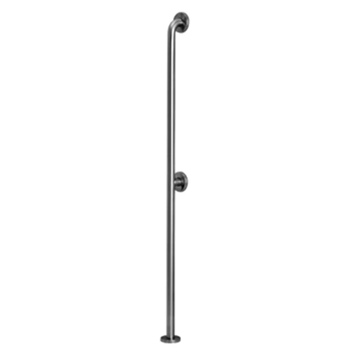 212 MAIN Seamless Stainless Steel Grab Bar - 48 in. Floor-to-Wall Straight Design with Center Post, Easy-Grip Motorcycle Frames & Fittings Accessory, Satin Finish