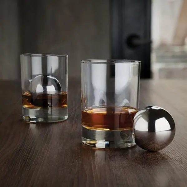 Glacier Rocks Stainless Steel Ice Sphere - for Perfectly Chilled Drinks that are Never Watered Down