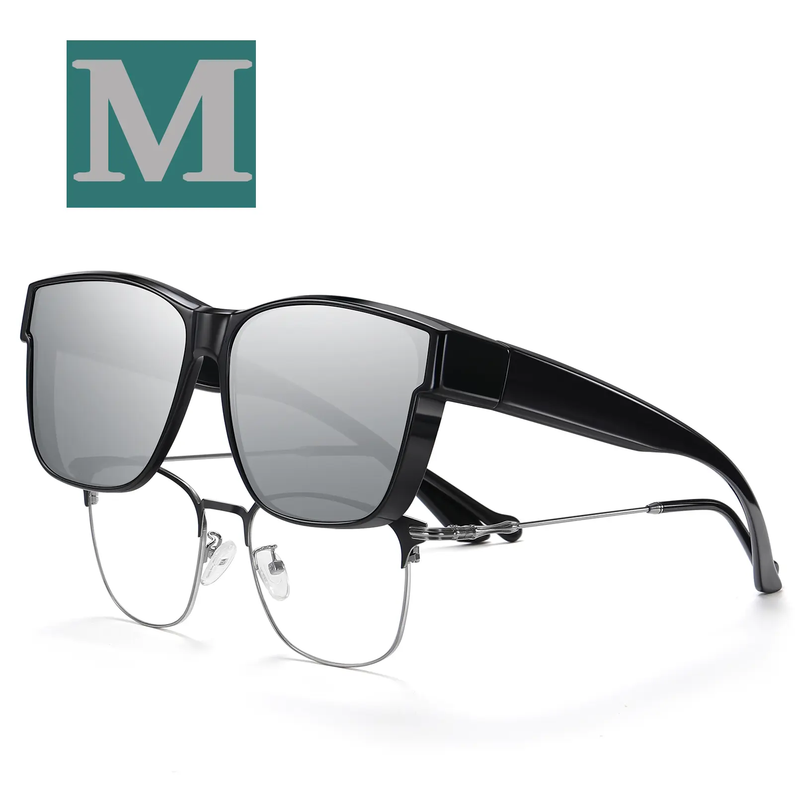 M Size Black Frame Silver Lens