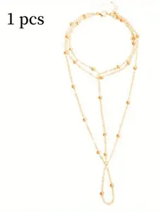 Vintage Bohemian Multi-Layer Tassel Anklet for Women, Metal Chain Foot Jewelry, Ethnic Court Style, Beach Photo Accessory