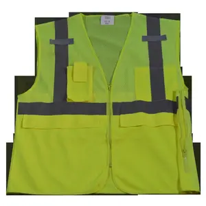 212 MAIN Petra High Visibility Safety Vest LVM2-SUV-S-M - ANSI Class 2, Nylon Mesh, Reflective Tape, Multi-Pocket, Lime, Small & Medium (For Surveyors)