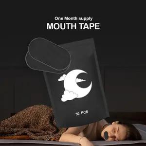 Mouth Tape for sleeping, one month supply, mouth tape, black, gentle, adhesion & 30 Strips, sports accessories