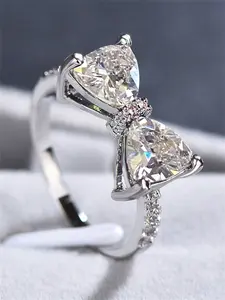 1 PC Luxury Cubic Zirconia Ring For Women For Wedding Engagement Party Jewelry Valentine's Day Gift