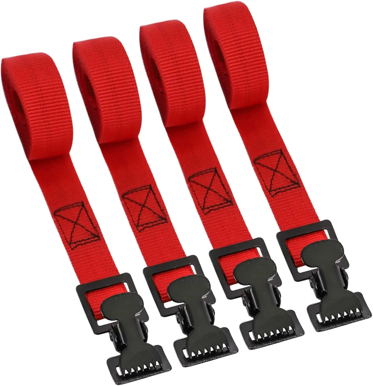 XSTRAP STANDARD Lashing Straps, 4-Pack 1-Inch x 5.5FT Tie Down Straps with Alligator Thumb Buckles, Red