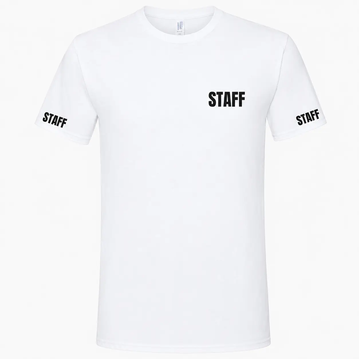 Unisex STAFF Uniform T-Shirt – Front, Back & Sleeve Print