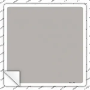 Gray Solid Novelty Square Sticker Decal