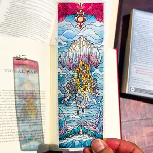 Red Rising Stained Glass Bookmarks (Howlers Transparent Bookmark, Stained Glass Art, Book Lover, Fantasy Book Reader Gift)