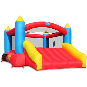 Action Air Bounce House, Inflatable Bouncer with Air Blower, Jumping Castle with Slide, Family Backyard Bouncy Castle, Durable Sewn with Extra Thick Material, Idea for Boys, Girls, Kids