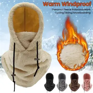 Extreme Cold Weather Sherpa Hood - Windproof Ski Mask with Adjustable Face Opening, Thermal Lining for Skiing, Ice Fishing, Snowboarding (Unisex, One Size Fits Most)
