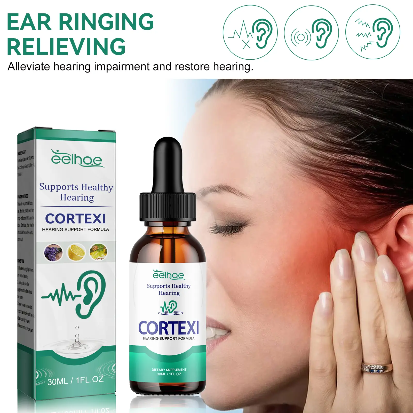 Ear Care Drops Relieve Ringing & Clean Stubborn Earwax - Advanced Hygiene Formula for Daily Comfort, 30Ml, Hygienic Cleaning