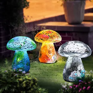 Mosaic Mushroom Garden Lights - Table Lamp Outdoor Decor Waterproof Night Light Lawn Decor Statue for Patio, Party, Yard