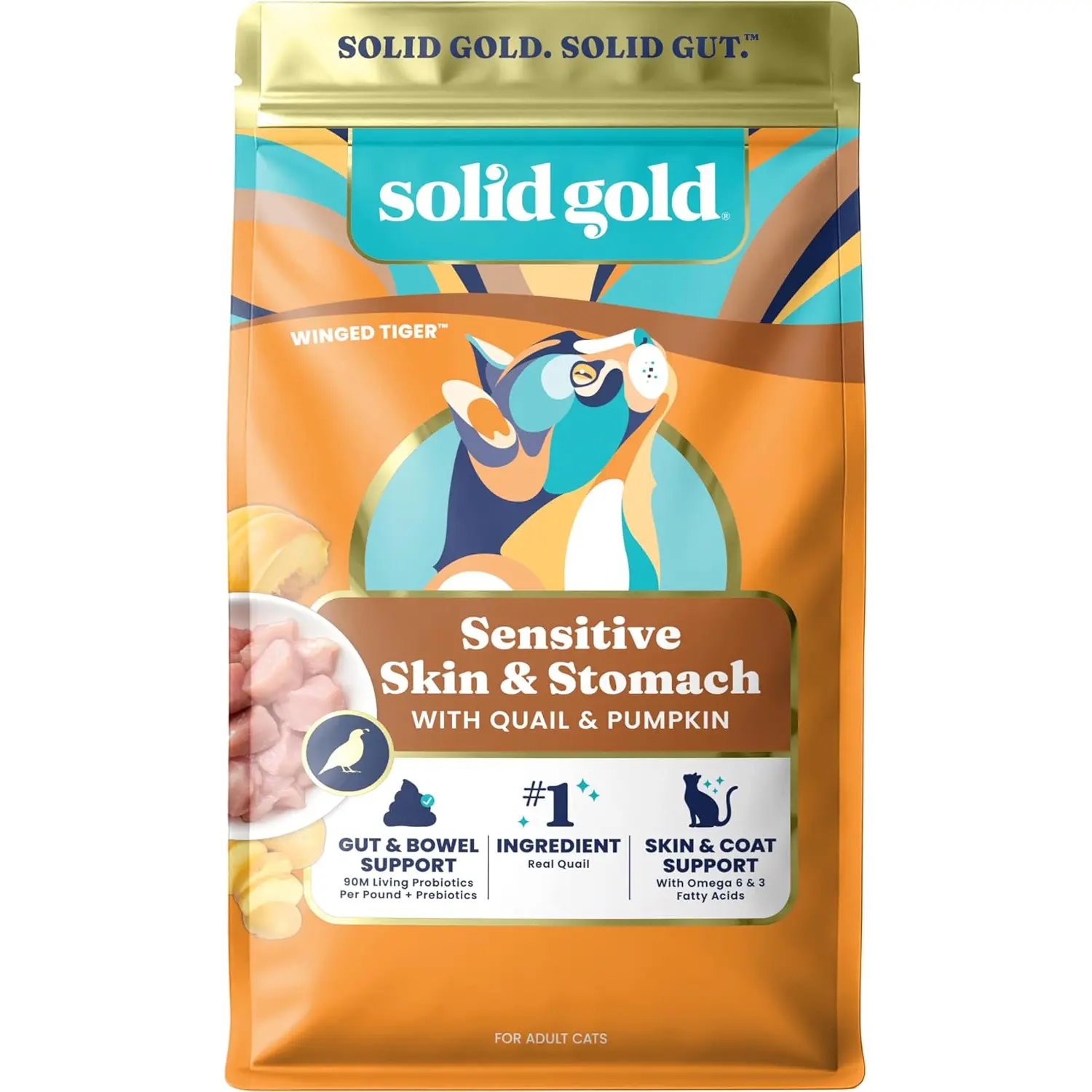 Solid Gold Winged Tiger™ Sensitive Stomach Dry Food for Adult Cats