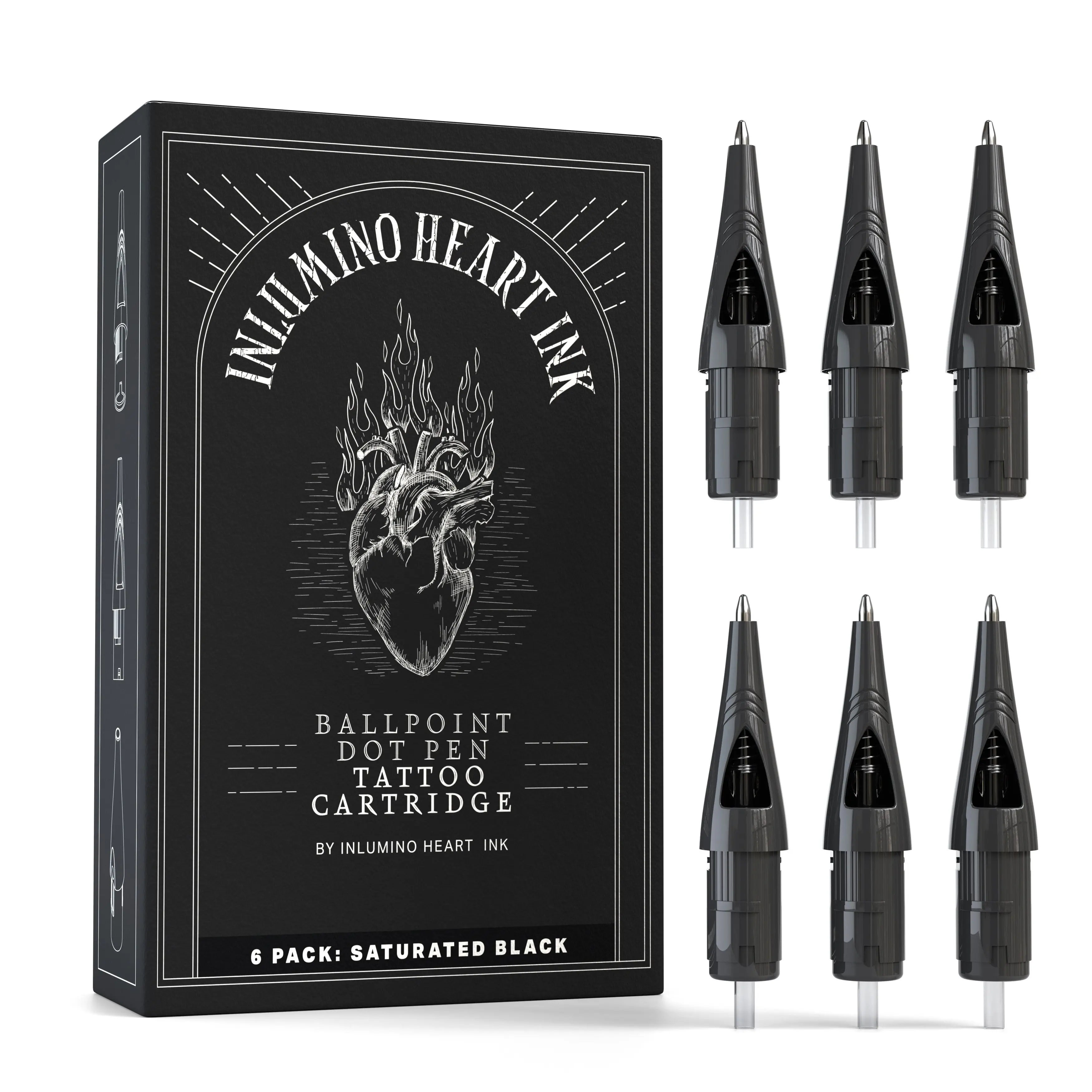 6 Pack Saturated Cartridges Dotwork Ink Ballpoint Pen Black 6 Pack Saturated Cartridges Dotwork Ink Ballpoint Pen Black