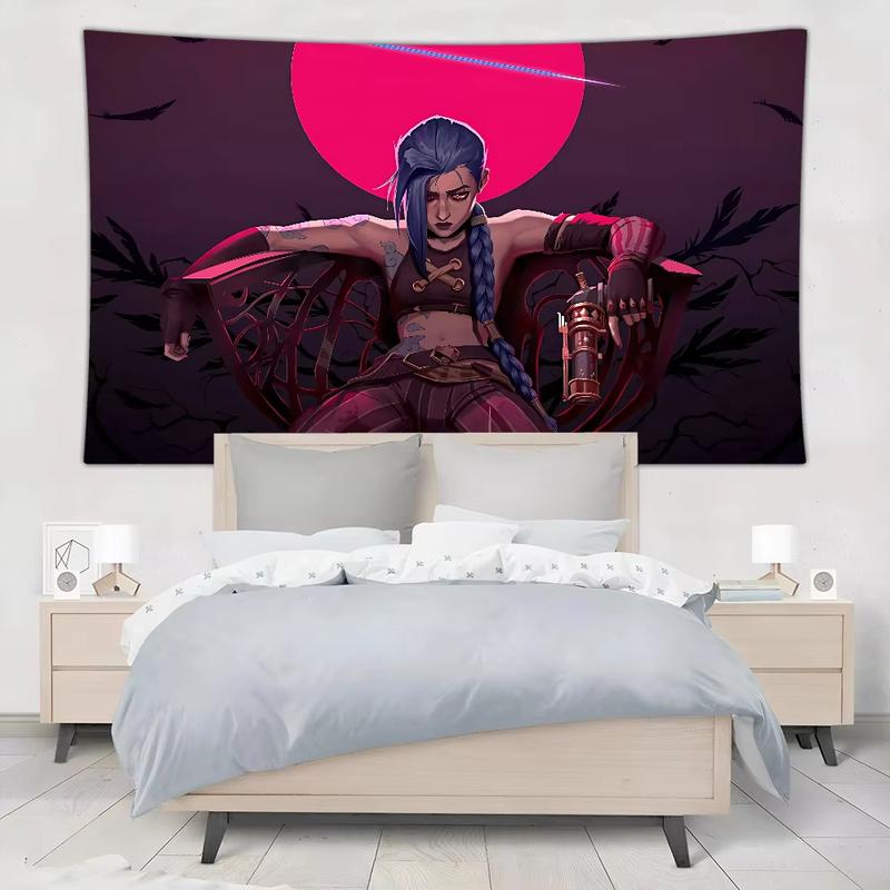 60in x 40in   tapestry  tapestry  Hot A-Arcane j-Jinx Tapestry Wall Hanging Art Decor Bedroom Living Room Decor Hippie Bohemian Wall Tapestry Aesthetic Home Decor  poster  home decor banner wall art bedroom