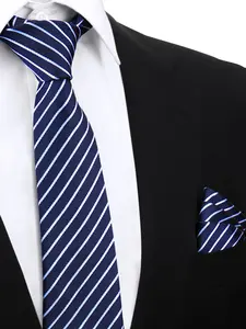 Men's Classic Solid Color Woven Tie, Business Formal Occasions Necktie, Fashion Accessories for Work, Daily Clothing Decor, Perfect for Students for Daily Wear, Striped Print Tie