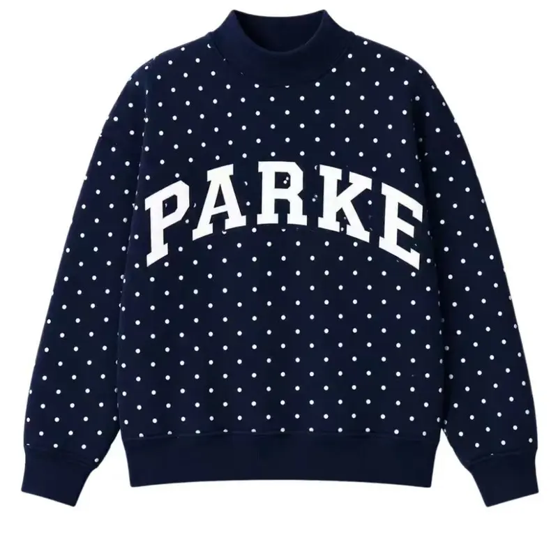 PARKE Letter & Polka-Dot Embroidered Crewneck Sweatshirt — Women's ...