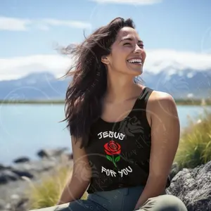 Jesus Rose For You -  Inspired by the Resurrection of Christ that we may be able to have Salvation. Black T-Shirts and Tank Tops by Keep it Kingdom Clothing