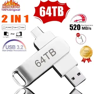 64TB USB 3.2 Flash Drives U Disk 2TB High Speed Metal Pendrive WaterProof Type-C Memoria USB Stick USB Drives 8TB 2TB 1TB
