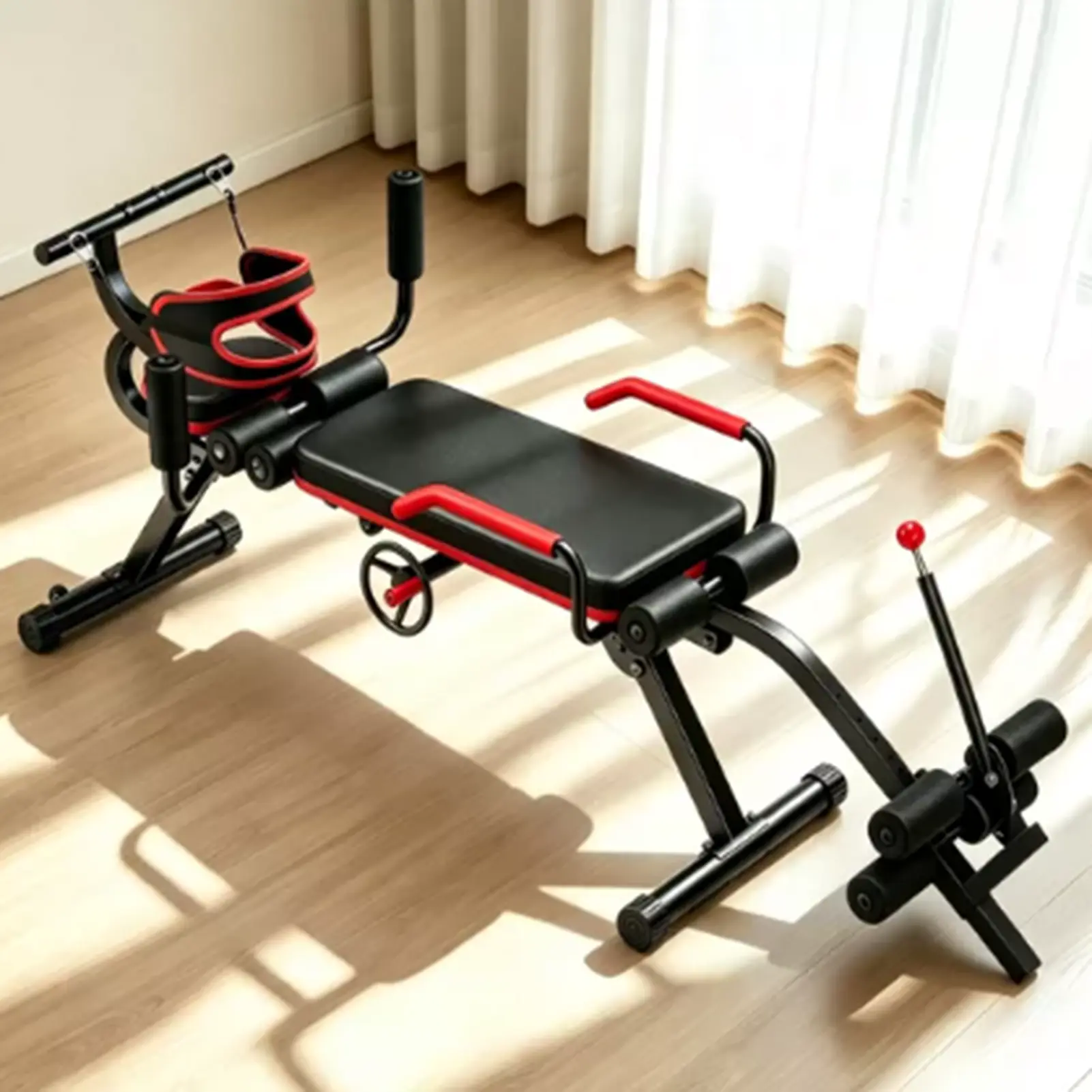 Lumbar Traction Bed, 15.7" Widen Back Stretch Machine for Lower Back and Neck Decompression, Portable Inversion Tables Traction Device, Stretch Machine Full Body