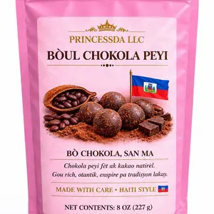 Princessda LLC Authentic Haitian Chocolate Bread (Boul Chokola Peyi) - Nata Snack, Chocolate Dessert