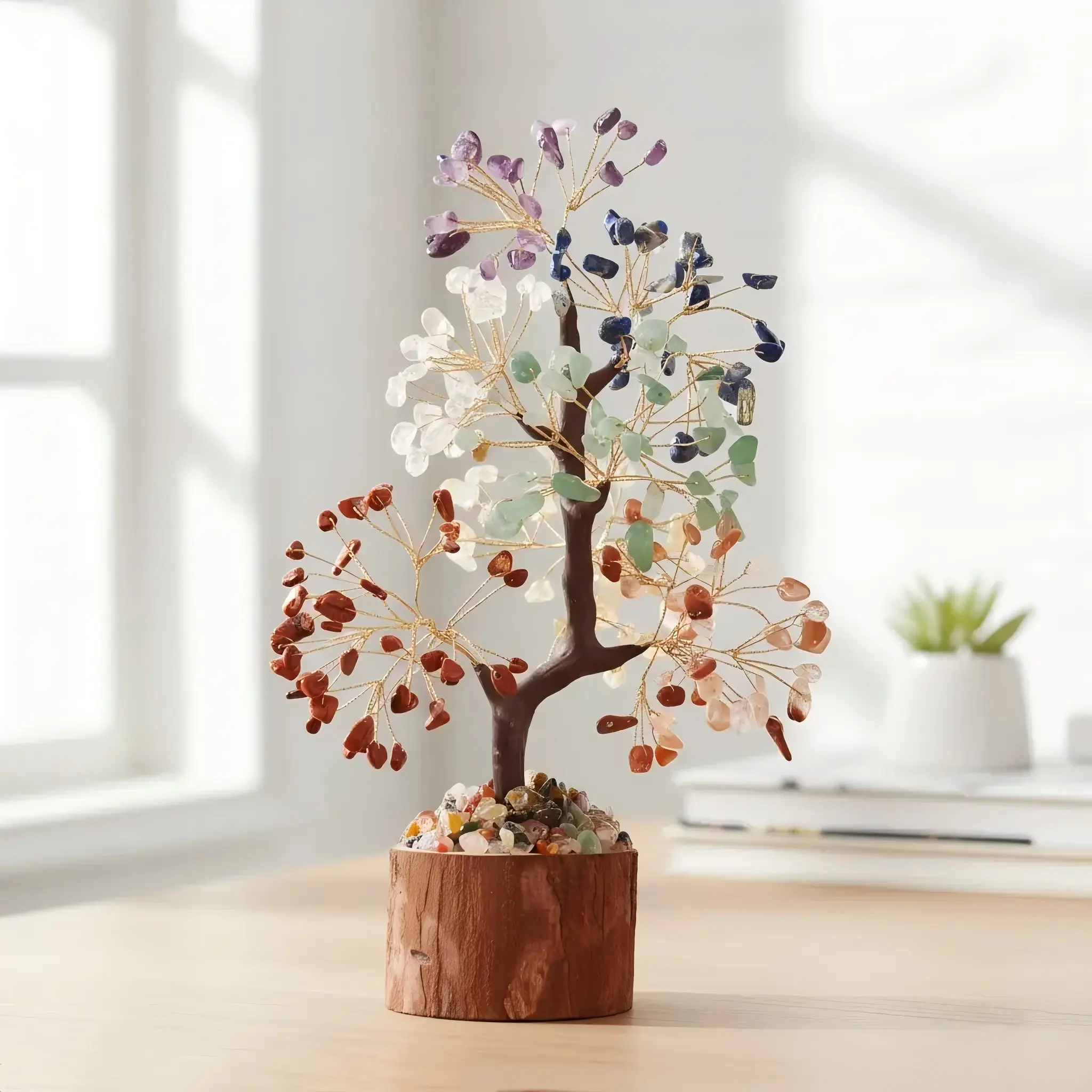 Natural crystal ornaments, crystal tree
