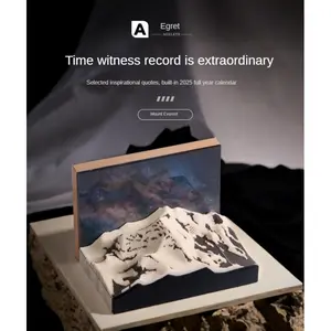 3D Hand-Torn Paper Calendar, Majestic Mountain Peak, 2026 Tear-Off Notepad, Home Office Desktop Decor, Perfect New Year/Christmas/Birthday Gift