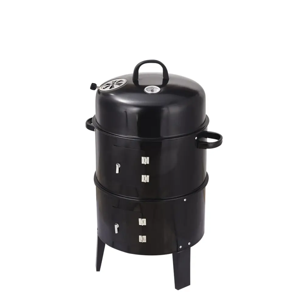 Commercial Outdoor Double-Layer Charcoal Grill - Traditional Vertical Burn Oven for Oil-Based Meat Braising and Smoking