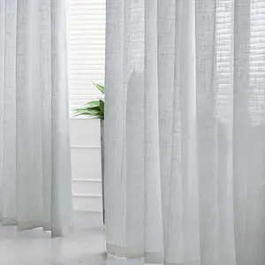 2 Pack Handmade Silver Faux Linen Curtains 52"x96", Curtain Panels With Chrome Grommets