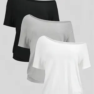 1pcs/3pcs Women's Solid Color Tee, Casual Basic Short Sleeve T-shirt for Daily Wear, Ladies Clothes for All Seasons, Womenswear