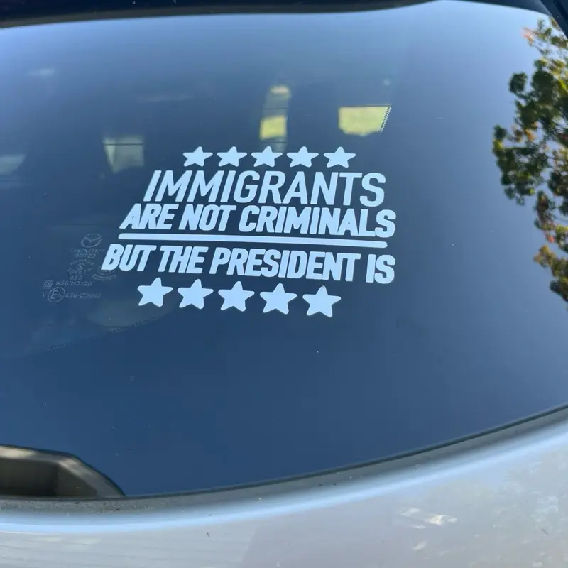 Imm are not criminals car decal