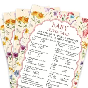 40 Colorful Floral Gender Prediction Cards, Party Game Activity Cards, New Parent Advice Cards, Babe Shower Gifts, Fun & Practical