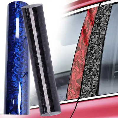 Carbon Fiber Vinyl Wrap - Satin Chrome Gold 3D Texture 12x60 Inch Car Wrap Film