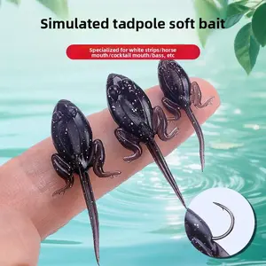 Bionic Tadpole & Frog Soft Fishing Lures, Lifelike Artificial Freshwater Baits for Stream Fishing, Realistic Soft Baits for Bass Trout Panfish