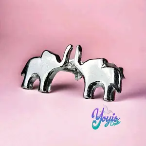 Small Elephant Silver Studs