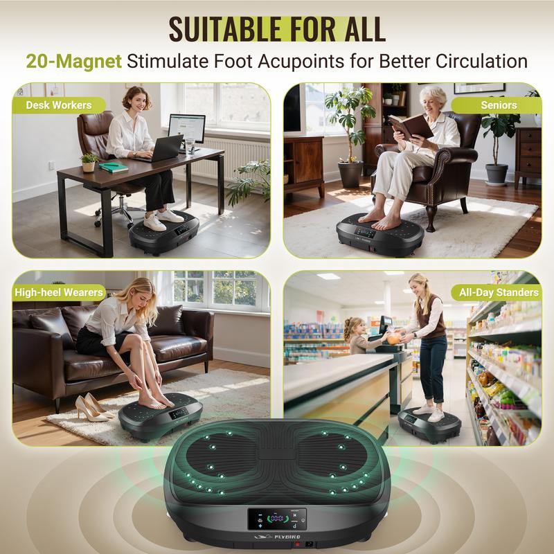 【FLYBIRD & FEIERDUN】Vibration Plate Exercise Machine, 330/340 lbs Capacity Lymphatic Drainage Machine with LED Touch Screen & Remote Control, Full Body Workout for Home Gym, with 2 Resistance Bands #TikTokShopHolidayHaul #ChristmasTikTok