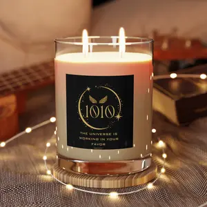 Angel 1010 The Universe Is Working In Your Favor - Scented Candle - Full Glass, 11oz