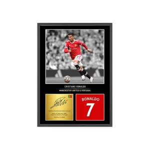 Cristiano Ronaldo Football Star Action Photo Poster, Signed Plaque Style( Unframed - Print Only )