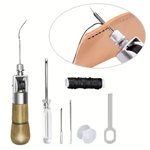 7-Piece Professional Leather Sewing Tools Set - DIY Hand Stitching Kit, Multi-Function Lock Stitch Needle Group, Furniture Repair Tools, Easy-to-Use Precision Sewing Design, Sewing Supplies Crafts