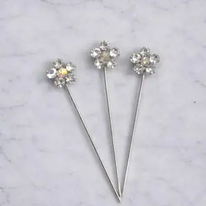 Elegant Rhinestone Hijab Pins – Floral, Butterfly & Crystal Scarf Pins (Sold by one individual piece)