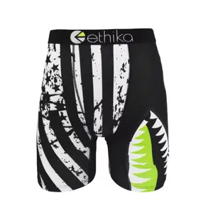 Ethika Men's Underwear - Black and White Design with Green Teeth