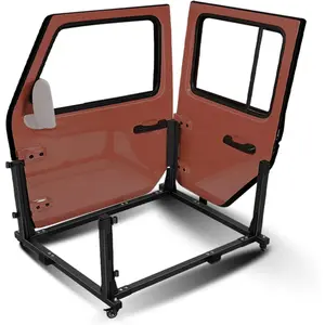 Door Hanger Storage Rack Movable Car Door Holder Cart Compatible with 1987-2024 Jeep Wrangler JK/JKU/JL/TJ/YJ/JLU & Gladiator JT for 2/4 Door Black Steel