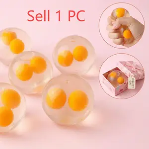 Cute Double-Yolk Egg Stress-Relief Toy Squeeze Fun: stretchable and grippable, press to soothe emotions, relieve stress and anxiety, suitable for relieving stress while working or studying, for leisure and entertainment, enhancing focus, birthday gift.